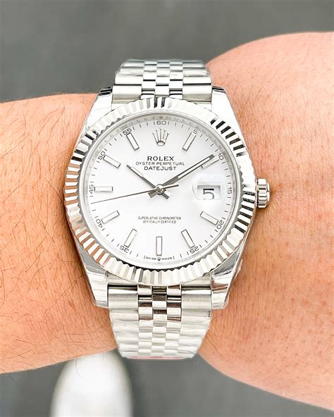 rolex datejust 41 white dial.